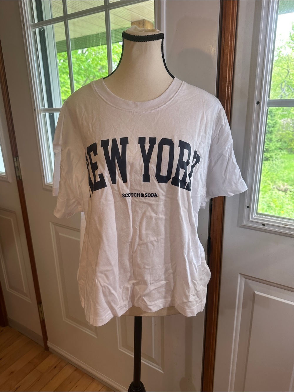 NWT Scotch & Soda White T‑Shirt with Navy NEW YORK Print